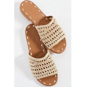 Carrie Forbes Mour Slides rattan raffia sandals slides Sz 38 / 7.5
